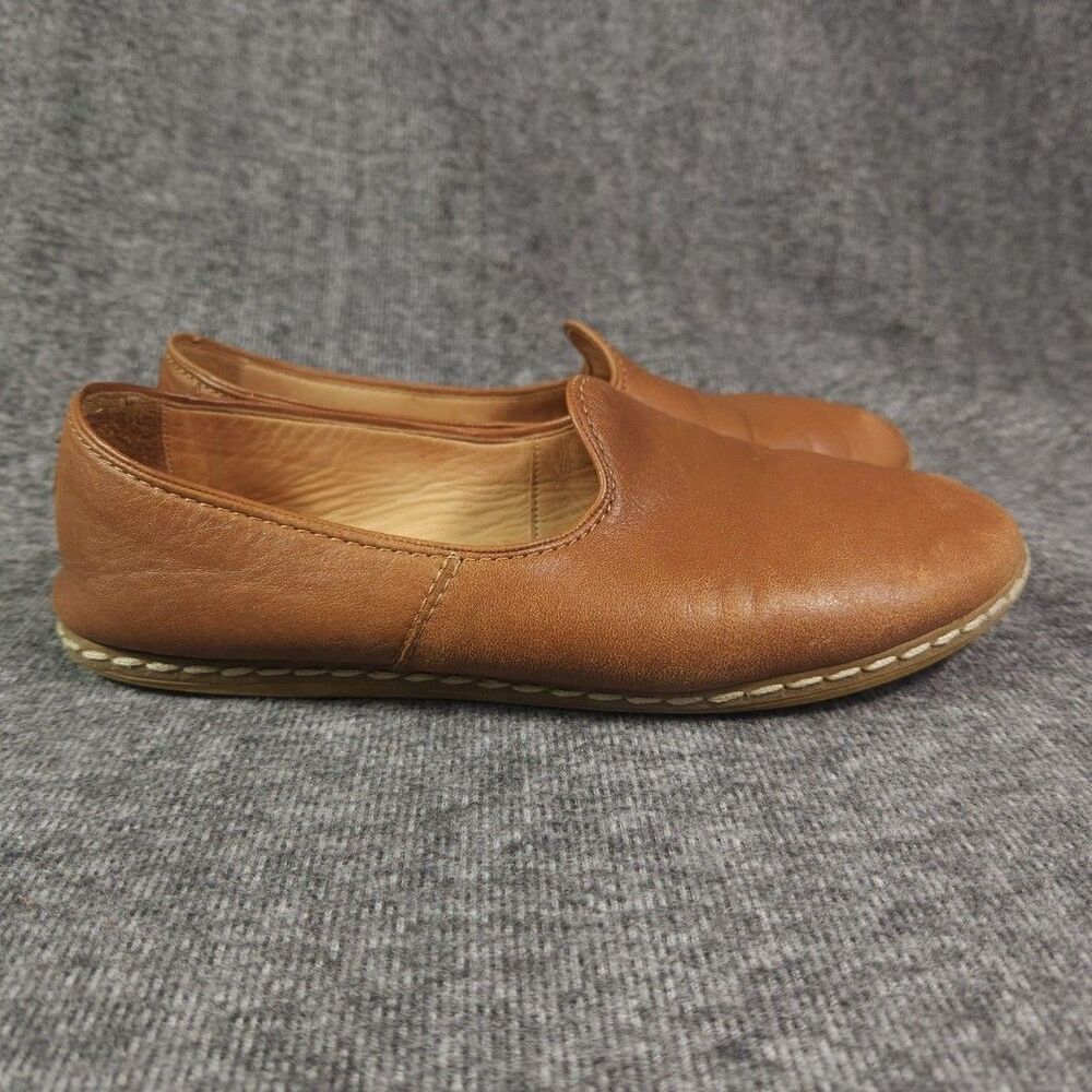 Charix Camel Leather Ballet Flat Shoes Slip-On Women's Size EU 38 US 5